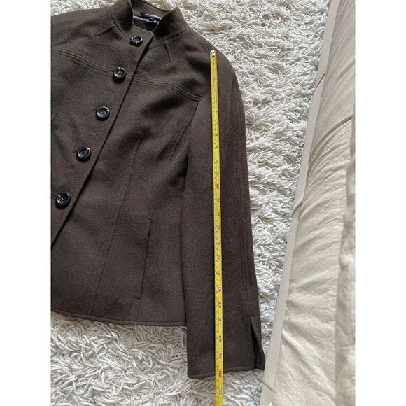Ellen Tracy Blazer Top Brown 100% Wool Size 8 - Picture 9 of 10